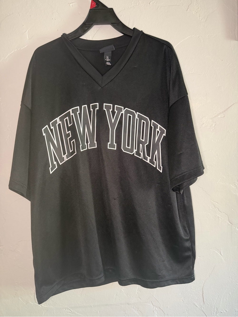 H&M Black Oversized Jersey Tee with White Logo